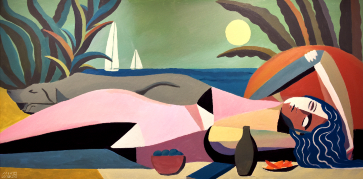 Sleeping Woman & Dog