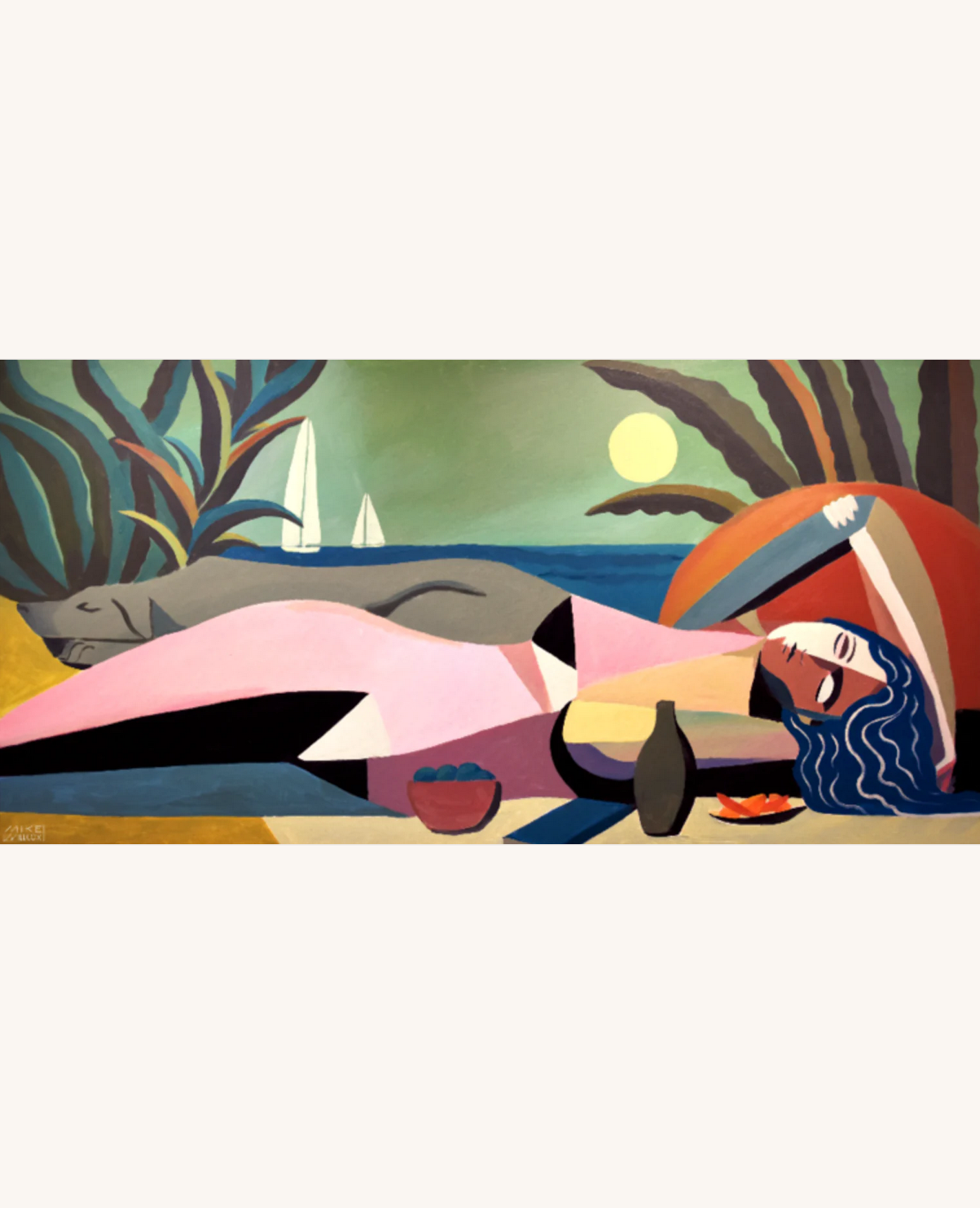 Sleeping Woman & Dog