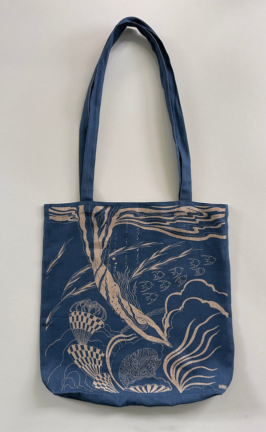 Freediver Blue Tote Bag