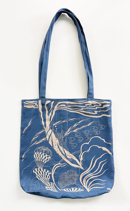 Freediver Blue Tote Bag
