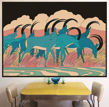 Bluebucks in a Storm Tapestry