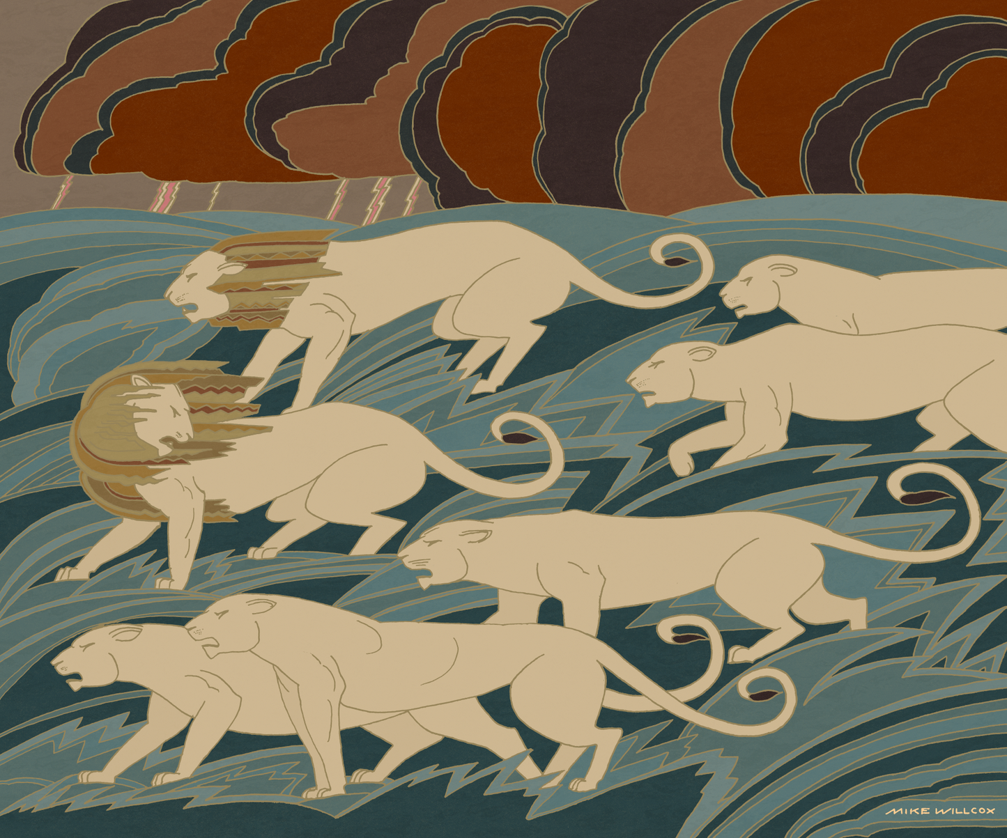 Lions Before a Storm